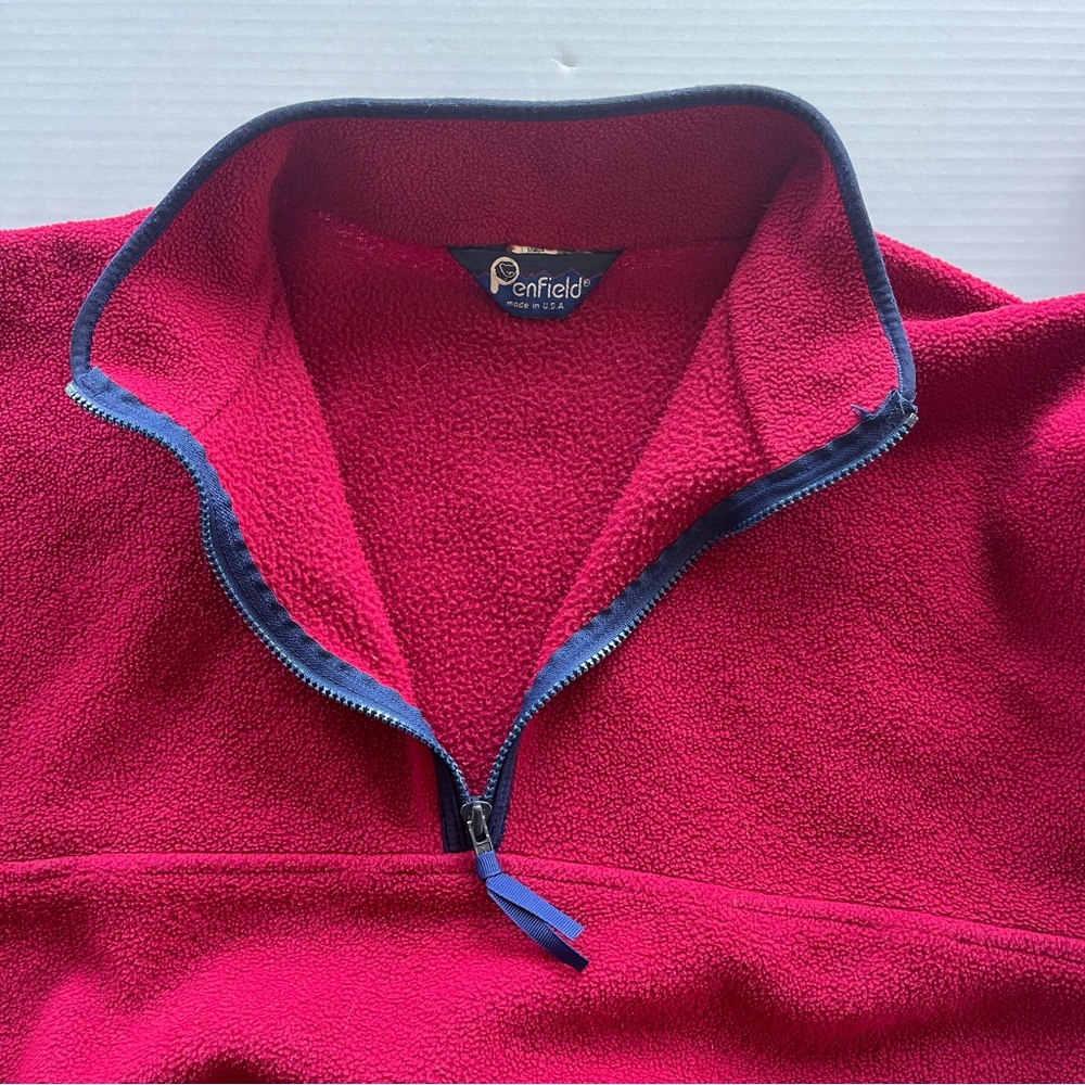 Vintage Penfield Made On The USA Red Half-Zip Fleece Pullover - Picture 8 of 8